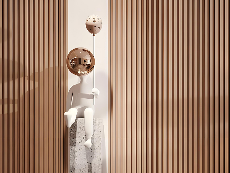 Commercial space decoration – Wooden grid