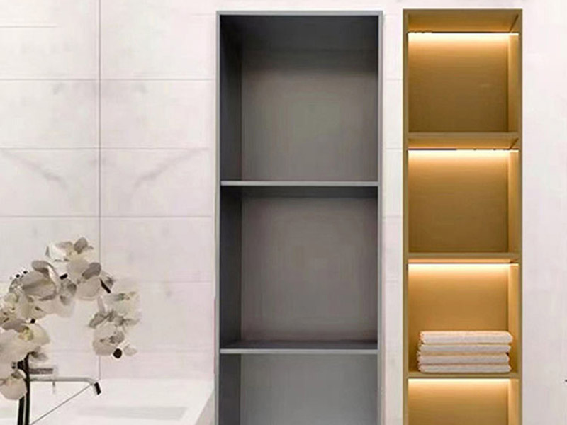 Stainless steel wall-mounted shower niche