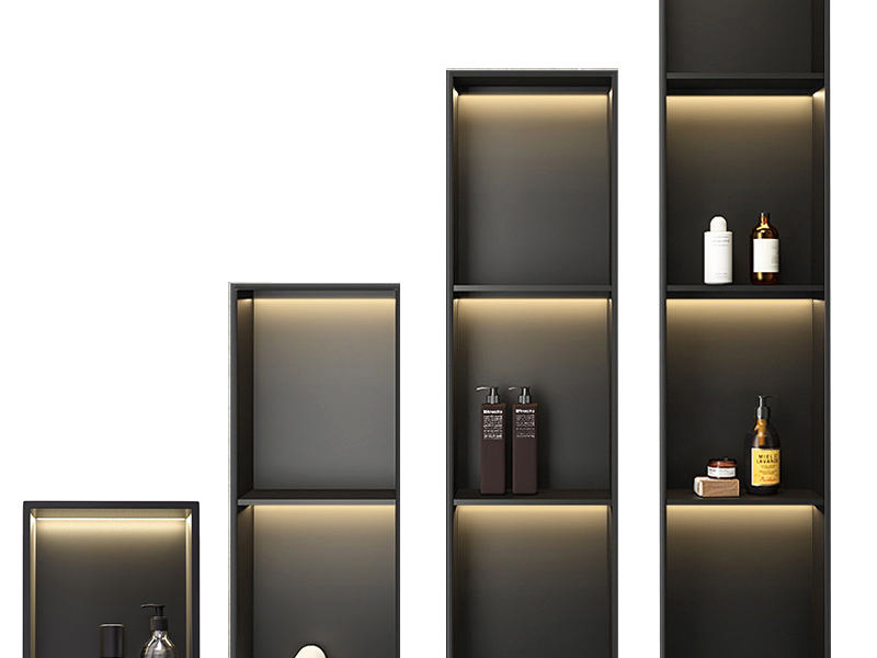 Stainless steel double-layer shower niche